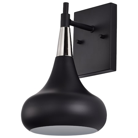 Nuvo Phoenix 1-Light Wall Sconce - Matte Black with Polished Nickel 60/7508